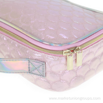 Fashion Luxury Professional Mermaid PU Cosmetic Box, Zipper Modern Cosmetic Bag